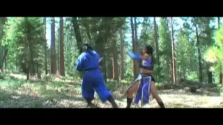 Ninja Girl Fighting Samurai Warrior