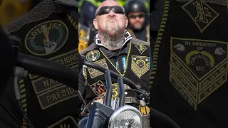 Motorcycle Club Prospect watching people coming in Fully Patched