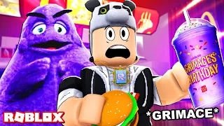 Mor Renkli Grimace Shake Canavarından Kaçtım - Panda ile Roblox GRIMACE (STORY)