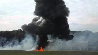 Impressive explosion from Apache display at Dunsfold park 2014