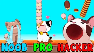 THE CAT's MOUTH IS HUGE! 🙀 NOOB vs PRO vs HACKER in Duet Cats