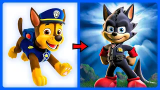 ⚫🦔 PAW PATROL as SHADOW the HEDGEHOG 🦴  All Characters