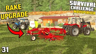 UPGRADING OUR TINY RAKE Survival Challenge Multiplayer CO-OP FS22 Ep 31