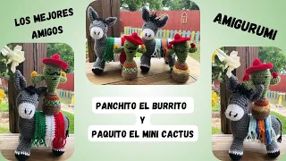 Los Mejores Amigos Panchito el Burrito y Paquito el Mini Cactus Amigurumi -Parte 1