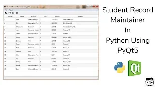 PyQT5 Tutorial For A Student Record Maintainer System