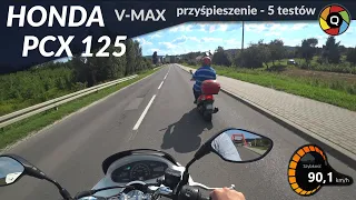 Honda PCX 125 v-max test, przyśpieszenie, elastyczność, test hamulców, zwrotność, 0-100 km/h odc. 3