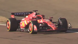 Ferrari SF-24 First Laps at Fiorano Circuit- Pure Sound w/ Carlos Sainz in Action!