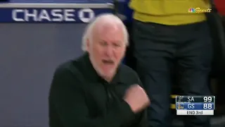 Stephs Crazy Half Court Shot Gets Greg Popovich Angry!😡