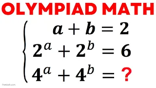 Olympiad Question | Learn to find the value of 4^a+4^b | Math Olympiad Preparation