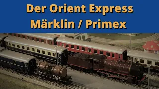 Die 22cm Feinblechwagen von Märklin in der Orient Express Variante, Ende der 80er Jahre