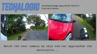 Motorcycle run off the road!!! - Filmed using the Techalogic DC 1 dual lens front and rear camera