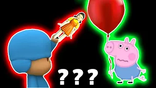 6 Pocoyo I'm not Pocoyo & George Crying Balloon in Squid Game Sound Variations in 49 Seconds