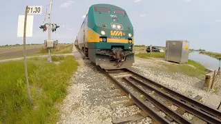 VIA RAIL TRAIN 73 - Full Speed - Westbound Chatham Sub