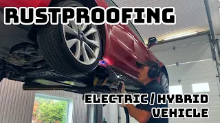 Rustproofing treatment on an electric car: YES  you can do it even on a Tesla Model 3!