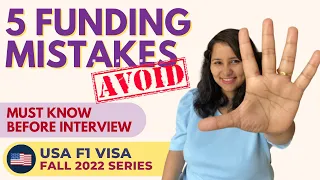 Want to avoid F1 USA visa REJECTION? Fix these 5 FUNDING mistakes now. | USA F1 visa Fall 2023