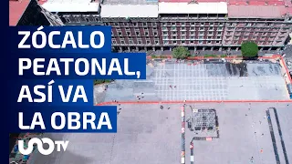 Obras para peatonalización del Zócalo tienen 20% de avance y terminarán en mayo
