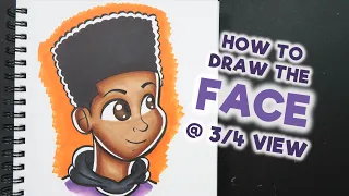 How to Draw the Face at a 3/4 View | Cadillac Cartoonz