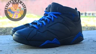 I Customized some BEAT Jordan 7 "Orion Blue" + Time Lapse