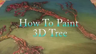 How TO PAINT 3D TREE BLOSSOMS WITH HOT GLUE TEXTURE