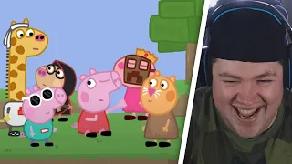 Minecraft Speedrunner Peppa vs 5 Hunters - REMATCH | REAKTION