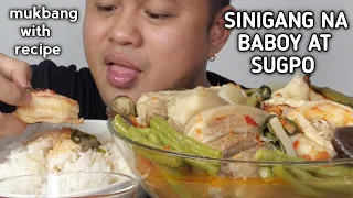 SINIGANG NA BABOY AT SUGPO | INDOOR COOKING | MUKBANG PHILIPPINES