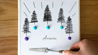 Aurora Acrylic Painting | Northern Lights Painting tutorial | Color ASMR #126