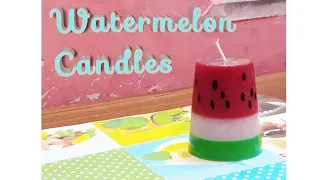 Make Watermelon Candles using old candles