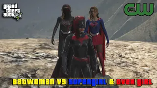 GTA 5 Batwoman vs Super Girl and Over Girl || GTA 5 Mods