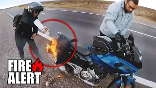 SIMPLE MISTAKE CAUSED HUGE FIRE - UNUSUAL, SCARY, EPIC  & ANGRY MOTO MOMENTS  Ep.118