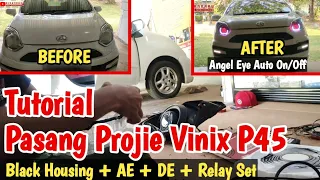 TUTORIAL Pasang Projie BiLed Vinix P45 3 inch di Mobil Ayla | Black Housing + Relay Set