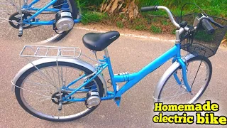 homemade electric bike engine 250ww max speed (27km per hour)