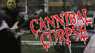 BRUTAL DEATH METAL IN PUBLIC: Cannibal Corpse (Jason Voorhees playing guitar)