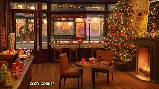 Cozy Christmas Coffee Shop Ambience with Christmas Music, Fireplace and Coffee Shop Background Noise