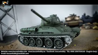 Henglong 1/16 TK7.0 BB IR Soviet T34-85 RTR RC tank 3909 with smoke, metal tracks, sprockets, idlers