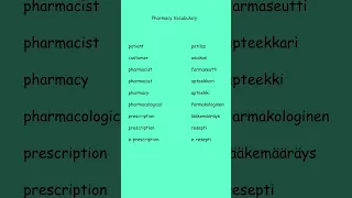 Pharmacy Vocabulary in finnish | #finnishlanguage #finnish #shortvideo #youtubeshorts #finland