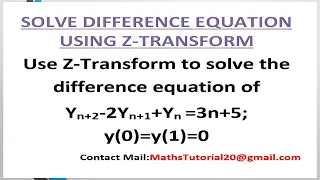 How to Solve Difference Equation by Using Z-Transform Examples In Tamil l M3 l Z-Transform