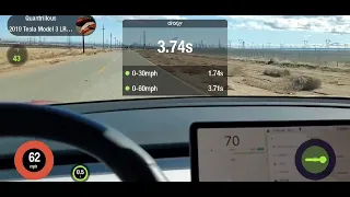 Tesla model 3 LR AWD acceleration boost 0-60 and 1/4 mile time