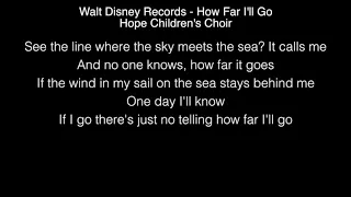 Hope Children's Choir - How Far I'll Go Lyrics (Walt Disney Records) AGT 2018