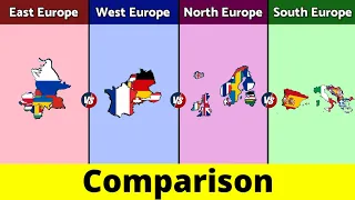 Eastern Europe vs Western Europe vs Northern Europe vs Southern Europe | Comparison | Data Duck 2.o