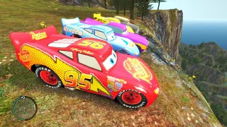 GTA 4 Random Disney Cars Cliff Drop Crash Testing Ep.3 | GTA IV Disney Cars Mod