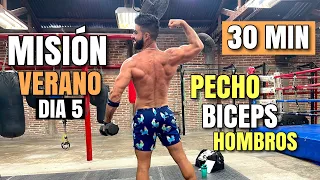 Rutina de Pecho Biceps Y Hombros (30 MIN) | Mejora Tu Cuerpo Para El Verano