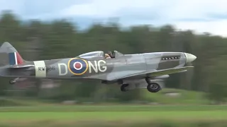 Spitfire Mk XVI And P-51D Mustang Departure from Flygfesten - Flygfesten 2022 Sunday