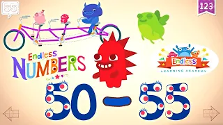 Endless Numbers 50 - 55 | Meet Number Fifty to Fifty-five | Fun Learning for Kids