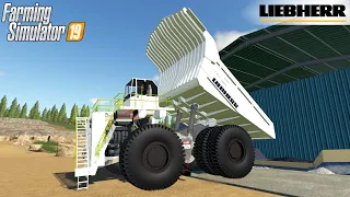 Farming Simulator 19  - LIEBHERR T 264 Mining Dumper Unloads A Stone