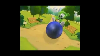 Gummy bear bouncing his Blue Hoppity hop Ball with Bawong Sounds