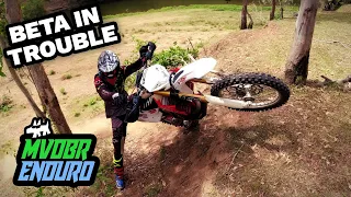 Stuck In A Gully With A Flat Battery: Beta RR480 & KTM 500EXC - MVDBR Enduro #201