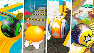 Going Balls vs Rolling Ball Sky Escape vs GyroSphere Trials vs Rollance - Squid Race - Who Would Win