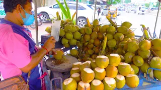 Tiny but Super Sweet!! Fast Coconut Cutting Skills - Cambodian Street Food