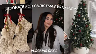 DECORATE MY APARTMENT FOR CHRISTMAS WITH ME!! vlogmas day 2!! ❄️