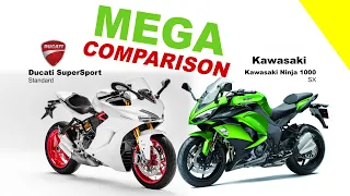 Ducati SuperSport vs Kawasaki Ninja 1000 | MEGA COMPARISON | Bike Info